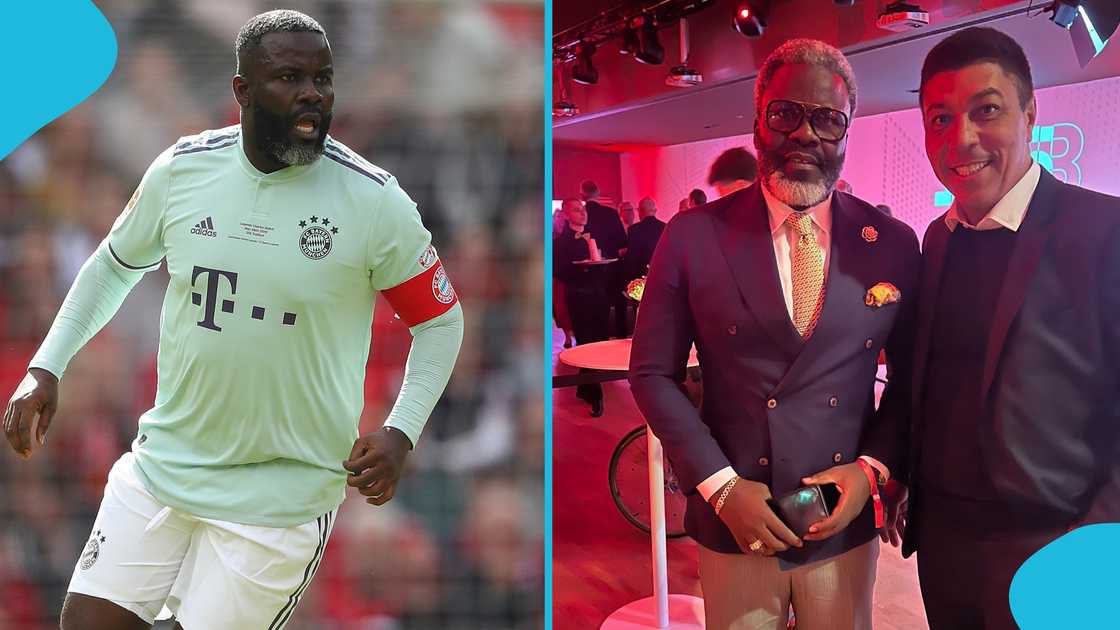Samuel Osei Kuffour turned heads in his sleek suit at Bayern’s 125th celebration. Photos by Matthew Lewis/Getty and @MartinVolkmar/X. Samuel Osei Kuffour turned heads in his sleek suit at Bayern’s 125th celebration. Photos by Matthew Lewis/Getty and @MartinVolkmar/X.