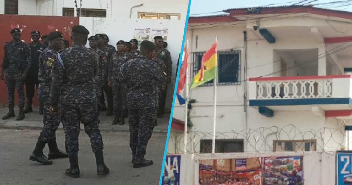 Photos of Ghana police at NPP head office.