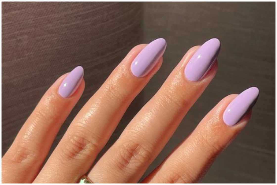 Lavender almond nails Lavender almond nails