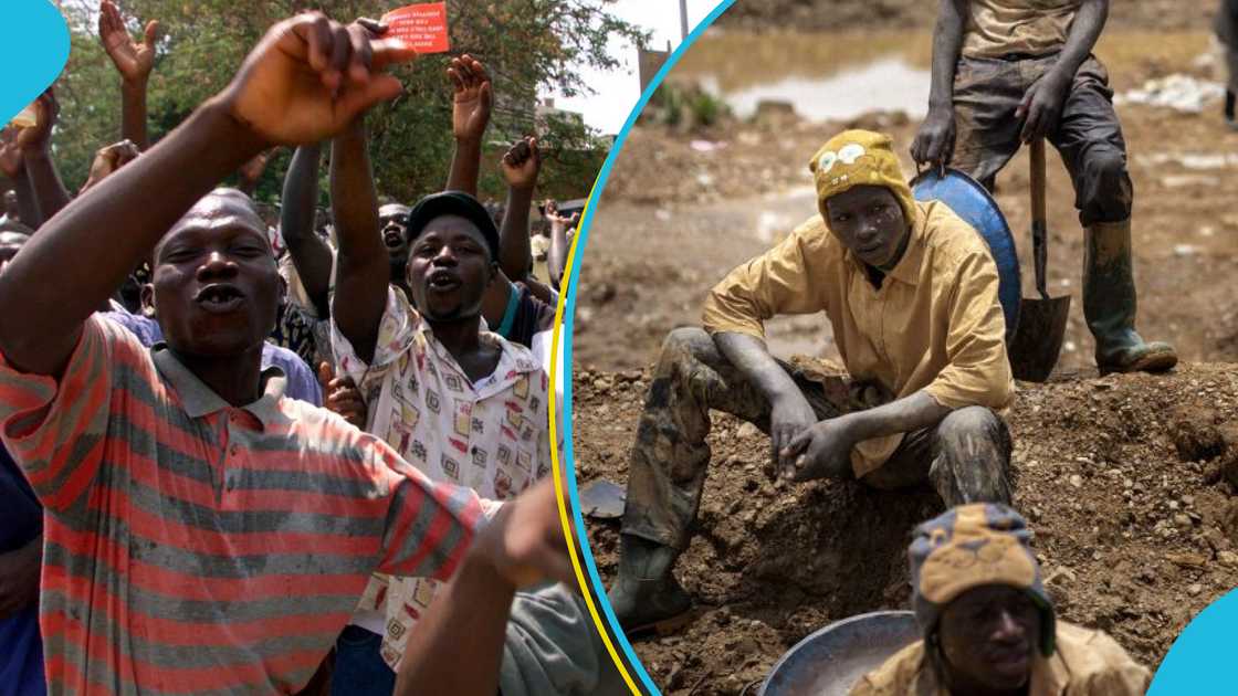 Illegal Miners In Amenfi East Protest Anti-Galamsey Strike