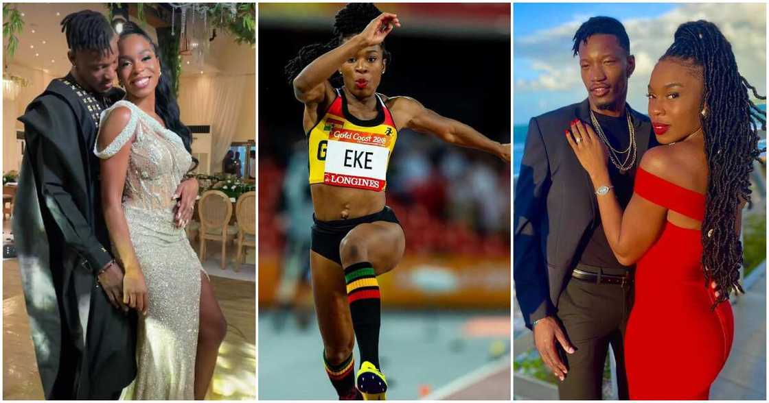 Ghanaian Olympian Nadia Eke Looks Charming In Red Corseted Kente Gown As She Marries Longtime Partner In Ghana Ghanaian Olympian Nadia Eke Looks Charming In Red Corseted Kente Gown As She Marries Longtime Partner In Ghana