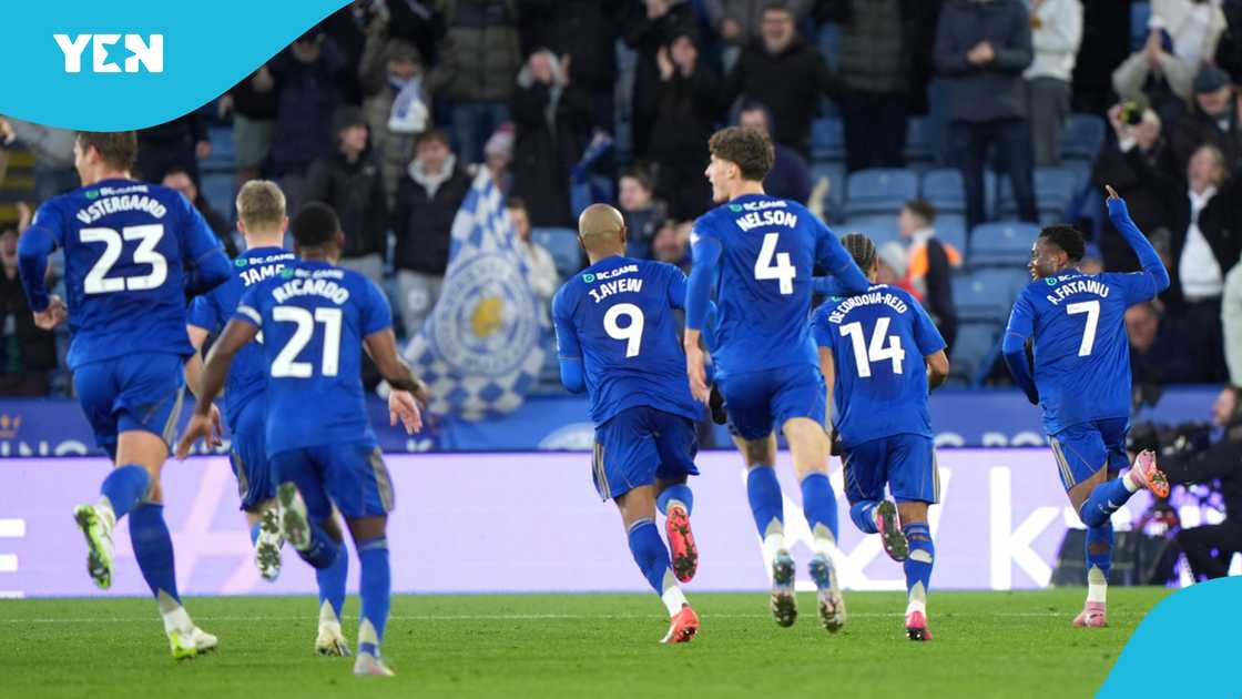 Abdul Fatawu Issahaku, Leicester City, long-range goal, English Championship, historic strike, Ghanaian winger, Ipswich Town, King Power Stadium, Puskas Award, Issahaku's long-range goals. Abdul Fatawu Issahaku, Leicester City, long-range goal, English Championship, historic strike, Ghanaian winger, Ipswich Town, King Power Stadium, Puskas Award, Issahaku's long-range goals.