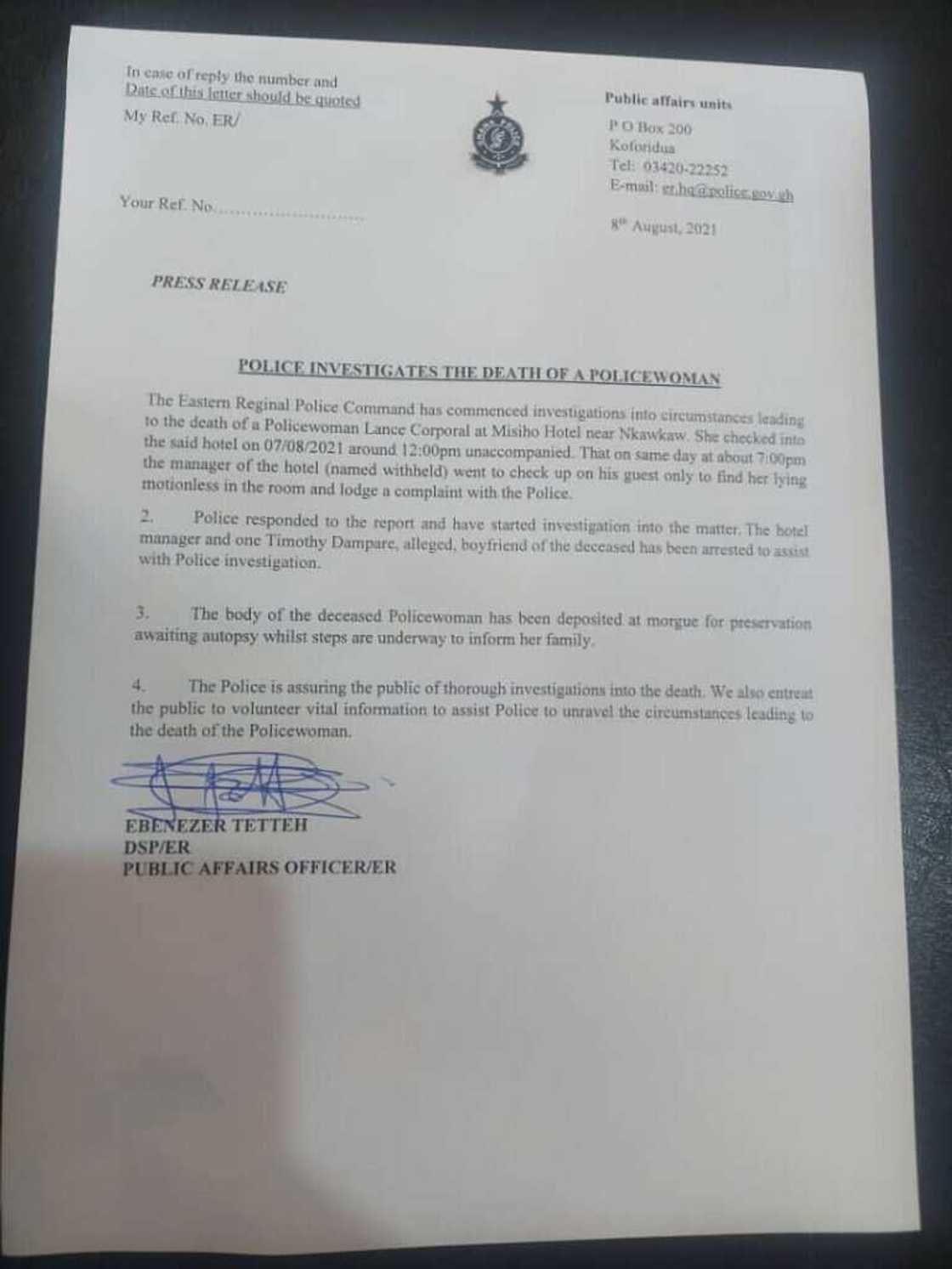 Lance Corporal Sarah Adjei: Female Police Officer Found Dead Lance Corporal Sarah Adjei: Female Police Officer Found Dead