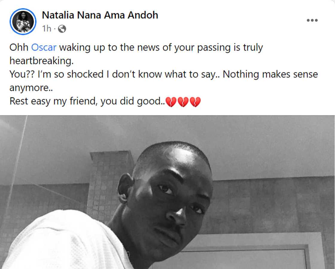 Natalia Andoh confirms Emmanuel Ugoh's death. Natalia Andoh confirms Emmanuel Ugoh's death.