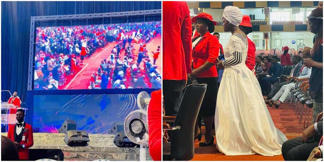 Reactions as lady who returned from UK shows up at Nigerian church dressed in wedding gown as she desires a husband Reactions as lady who returned from UK shows up at Nigerian church dressed in wedding gown as she desires a husband