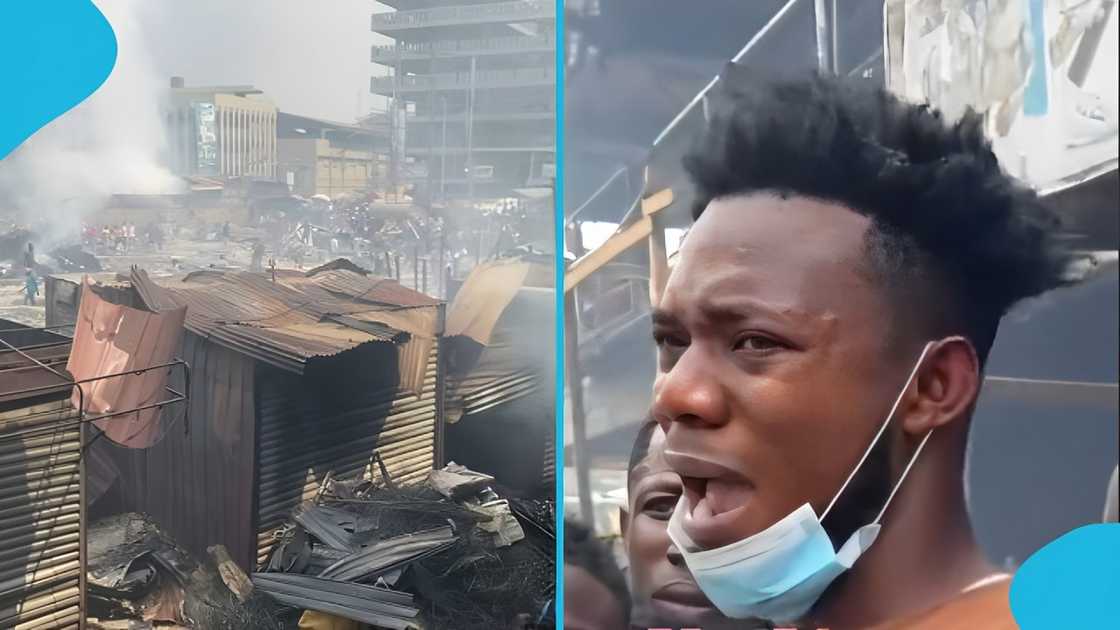 Kantamanto Fire, Ghanaian Man, Wail, Shop, Ghana Fire Service, Traders Kantamanto Fire, Ghanaian Man, Wail, Shop, Ghana Fire Service, Traders