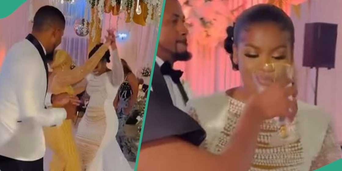 Lady causes a stir as she dresses like the bride at a wedding