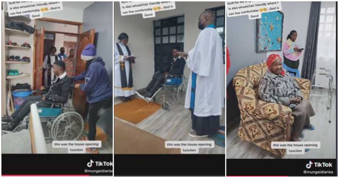 Man shows house his family built for him when he returned from the hospital Man shows house his family built for him when he returned from the hospital