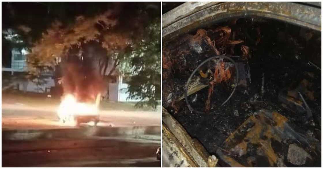 Car set on fire at UG campus