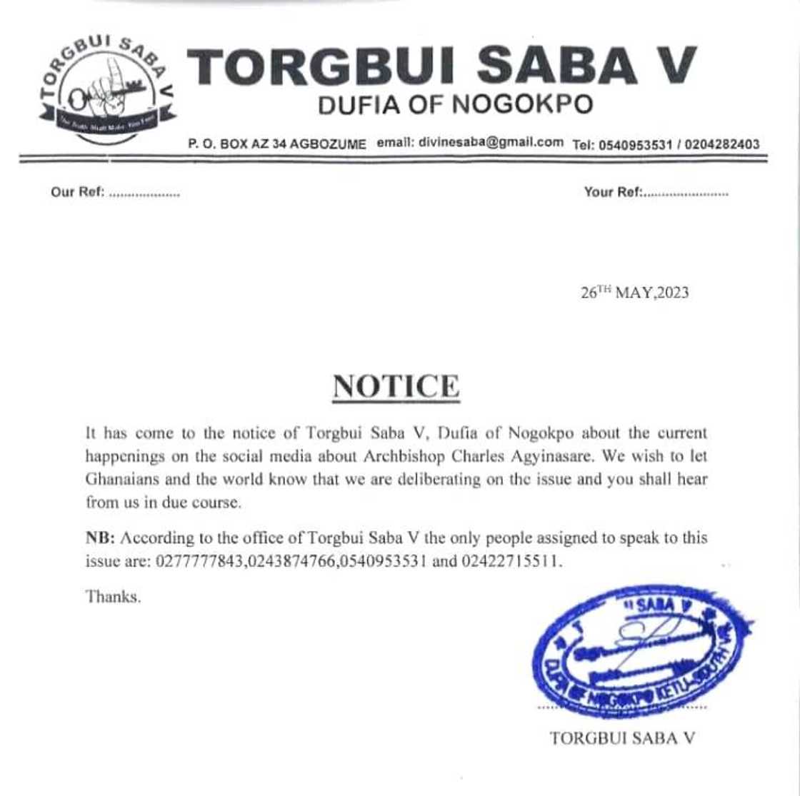 Nogokpo chief says he will soon respond to Agyinasare's comments about the town. Nogokpo chief says he will soon respond to Agyinasare's comments about the town.