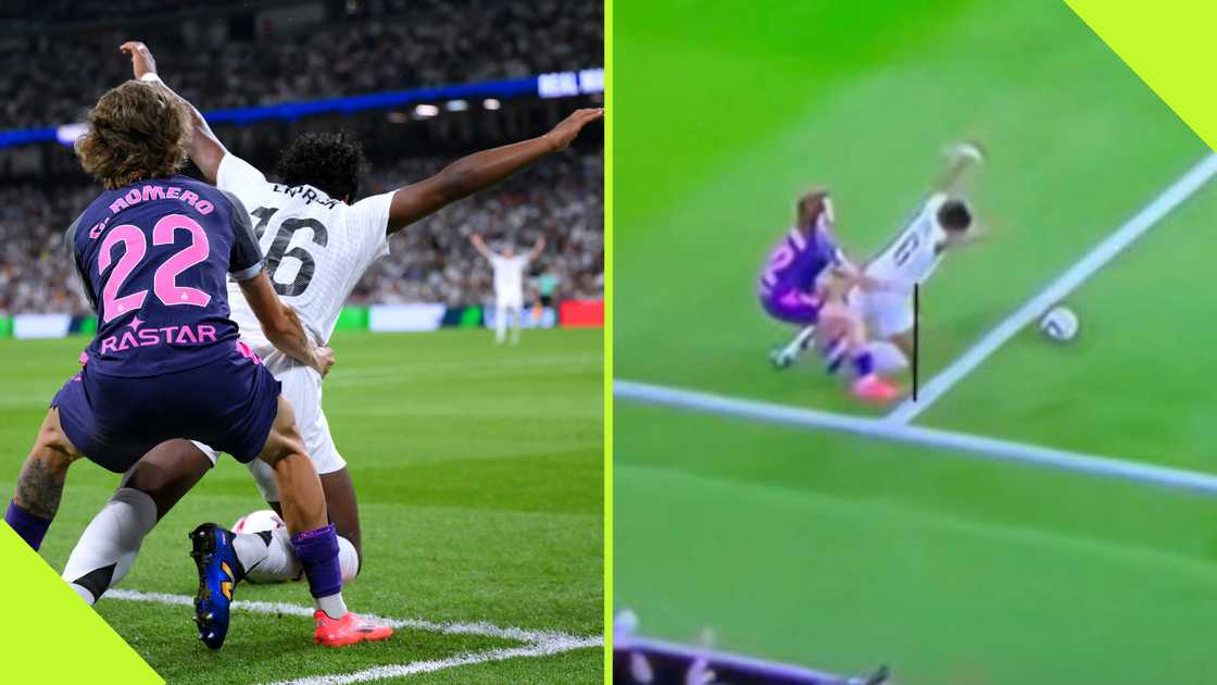 The foul on Endrick Felipe appeared to have occurred just outside the box but was deemed a penalty by the referee. The foul on Endrick Felipe appeared to have occurred just outside the box but was deemed a penalty by the referee.