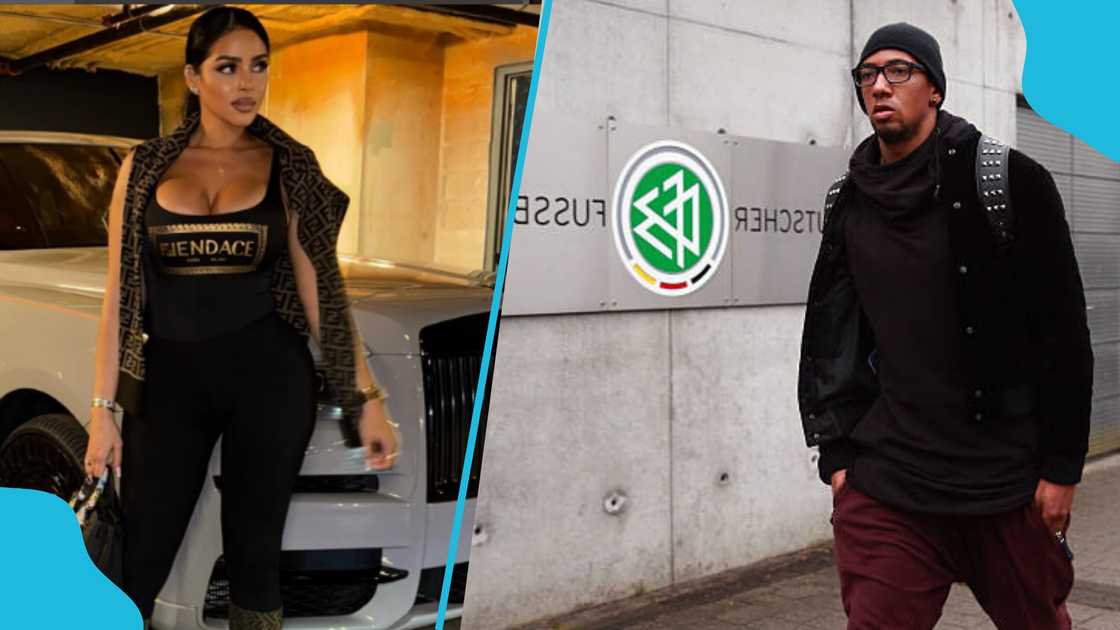 Jerome Boateng and his girlfriend Rebecca Silvera. Jerome Boateng and his girlfriend Rebecca Silvera.