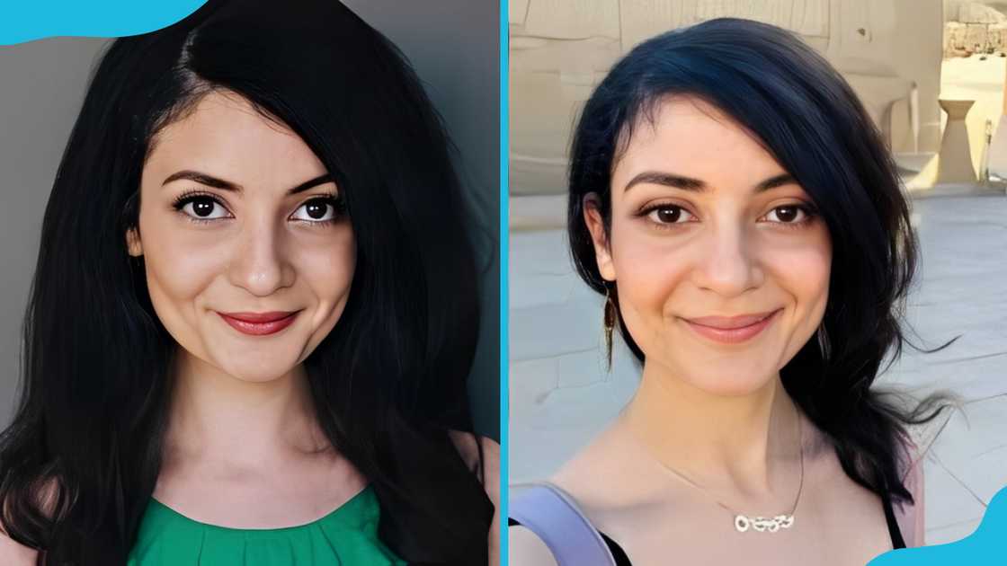 Christine Tawfik poses for a portrait (L). Christine takes a selfie (R) Christine Tawfik poses for a portrait (L). Christine takes a selfie (R)