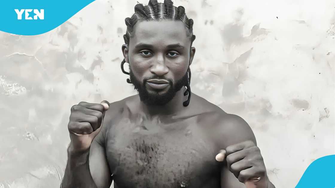 Nigerian boxer, Gabriel Olanrewaju, Bukom Boxing Arena, Ghana, Jonathan Mbanugu. Nigerian boxer, Gabriel Olanrewaju, Bukom Boxing Arena, Ghana, Jonathan Mbanugu.