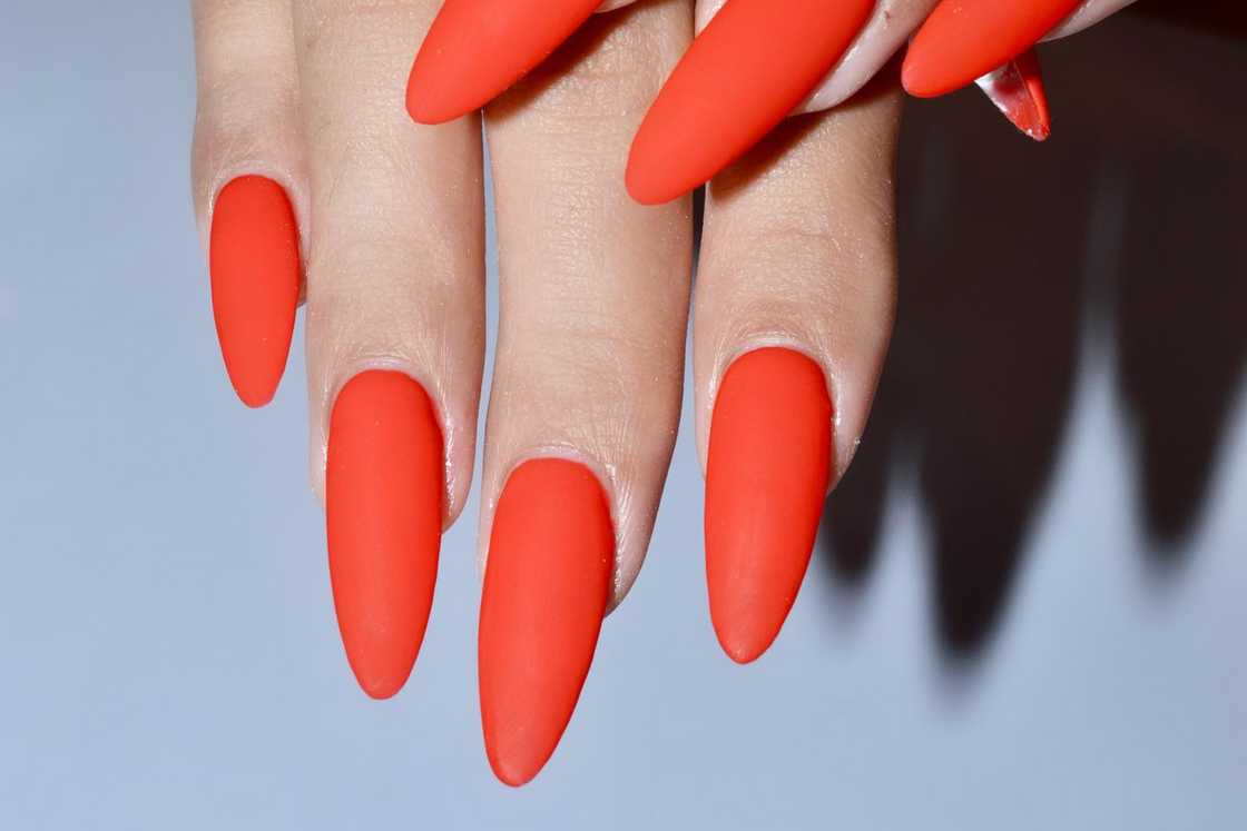 Matte orange nails Matte orange nails