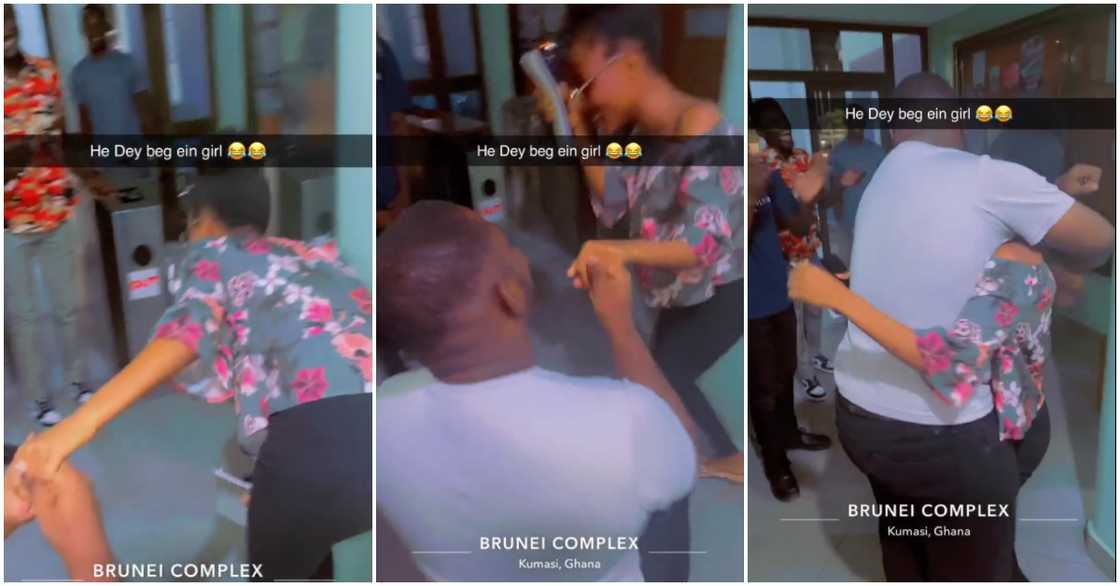 Photo of KNUST girl being forced to accept a gentleman's proposal