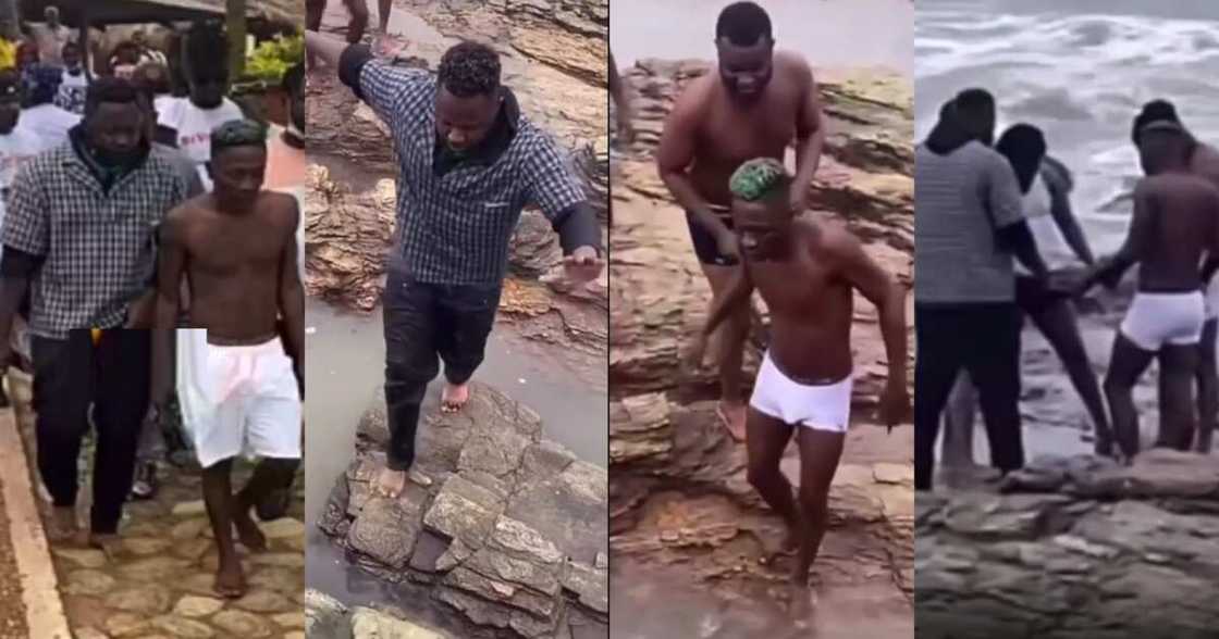 Shatta Wale and Medikal at beach