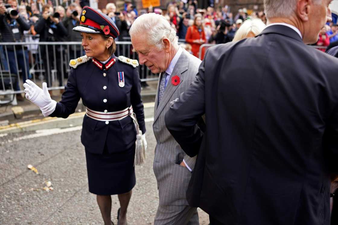 King Charles III was on a visit to York, northern England, when eggs were thrown