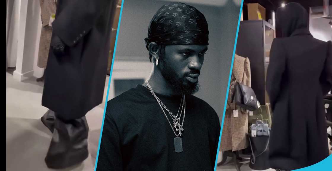 Back Sherif rocking an overcoat and oversized leather trousers Back Sherif rocking an overcoat and oversized leather trousers