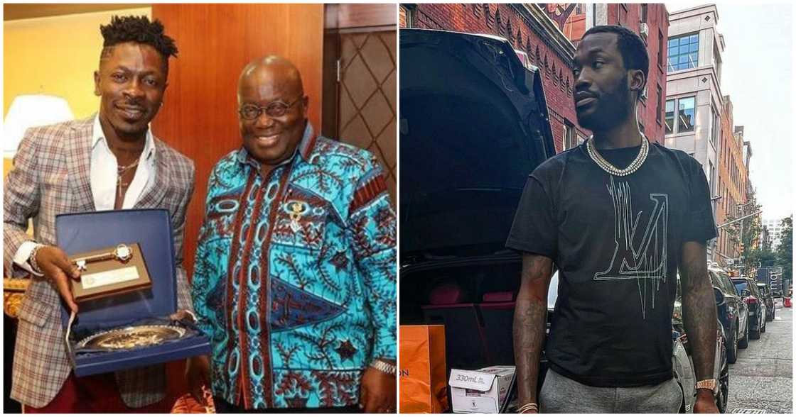 Shatta Wale and Akufo-Addo and Meek Mill