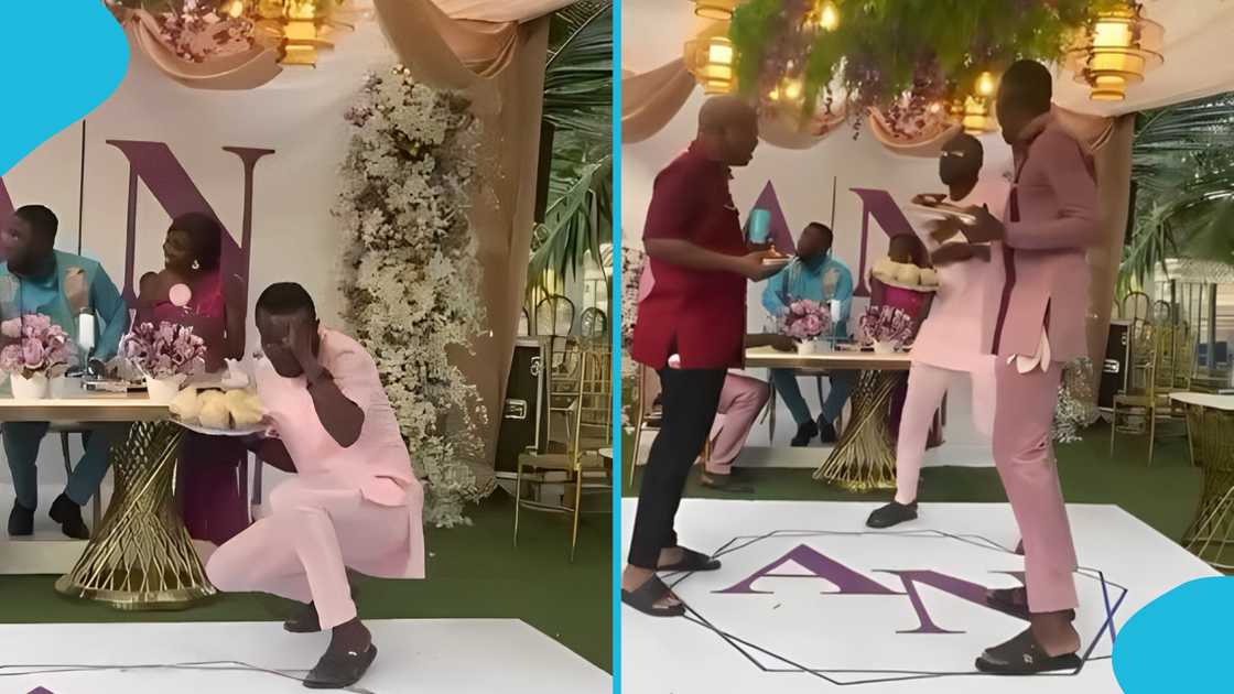 Ghana wedding, Dancing guest, Bride and groom, Banku, Dance moves, Ghanaian man, Ghanaian bride, Bride's ex, Groom's friends. Ghana wedding, Dancing guest, Bride and groom, Banku, Dance moves, Ghanaian man, Ghanaian bride, Bride's ex, Groom's friends.
