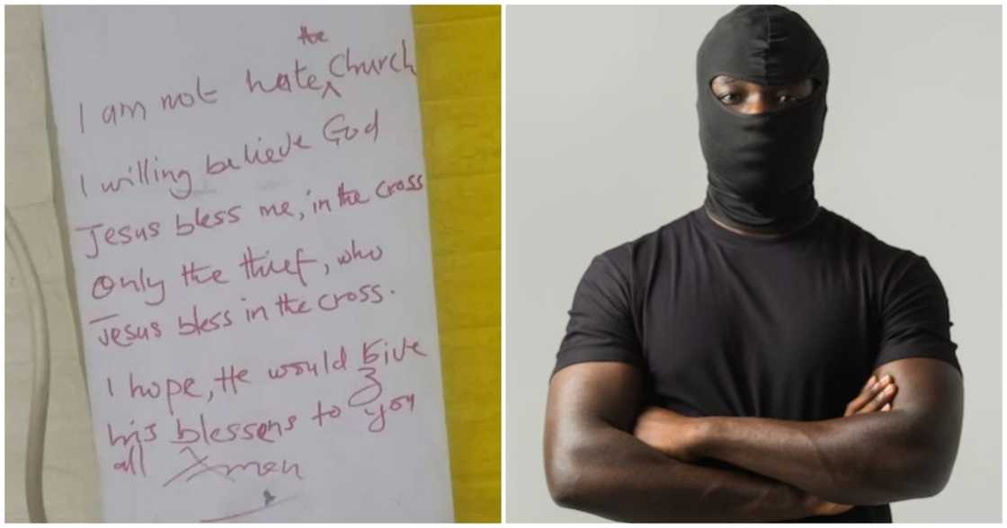 Thief left note after stealing Thief left note after stealing