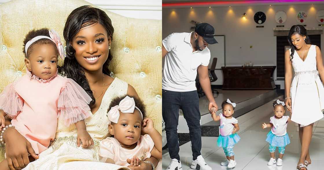 Kennedy Osei and Tracy with their twins Kennedy Osei and Tracy with their twins