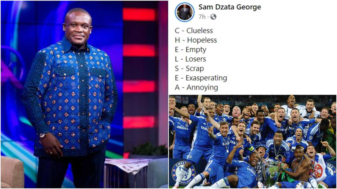 UCL Final: Sam George teases Chelsea fans with unforgiving acronym UCL Final: Sam George teases Chelsea fans with unforgiving acronym