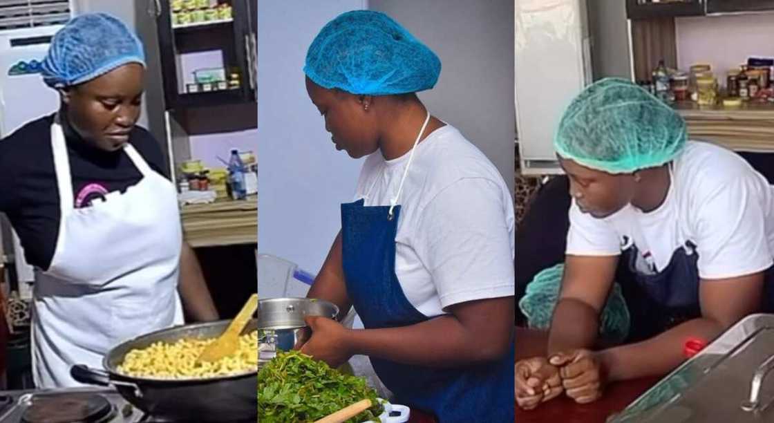 Photos of a Chef Deo who is cooking in Ondo state.