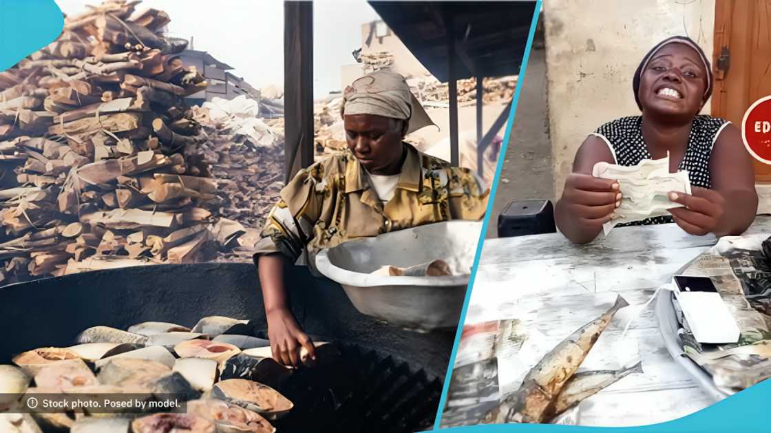 US Dollars, Ghana cedis, fish, women, market woman, Tema community one, business, fake currency, people US Dollars, Ghana cedis, fish, women, market woman, Tema community one, business, fake currency, people