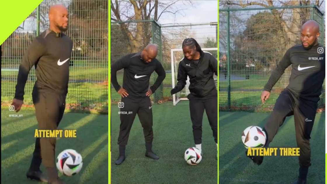 King Promise learns new football skills.