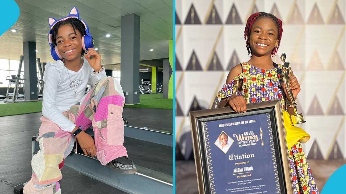 Abigail Dromo Glitz Awards, Young Sta Award, BGT star, Talented Kids winner, African print gown Abigail Dromo Glitz Awards, Young Sta Award, BGT star, Talented Kids winner, African print gown