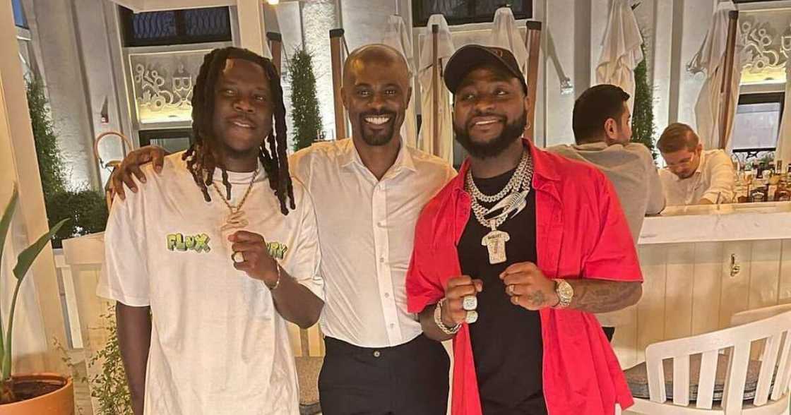 Stonebwoy, Davido and Balck Stars Assistant Coach George Boateng Stonebwoy, Davido and Balck Stars Assistant Coach George Boateng