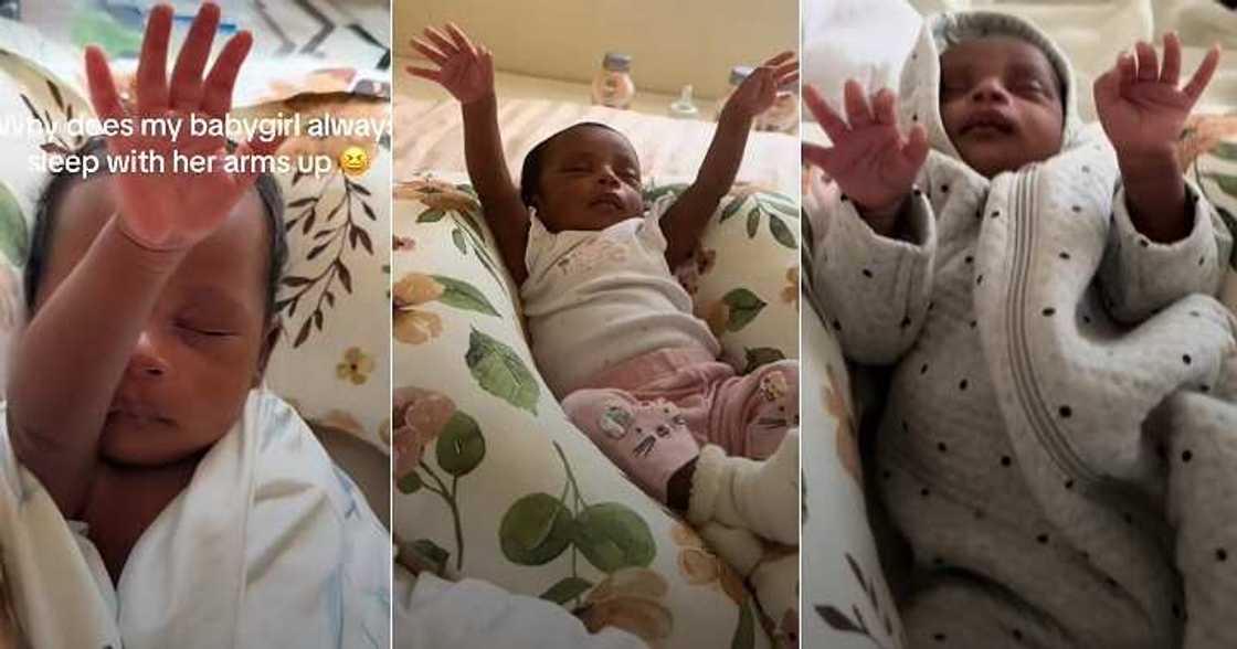 Mother shares video of her baby's unusual sleeping position