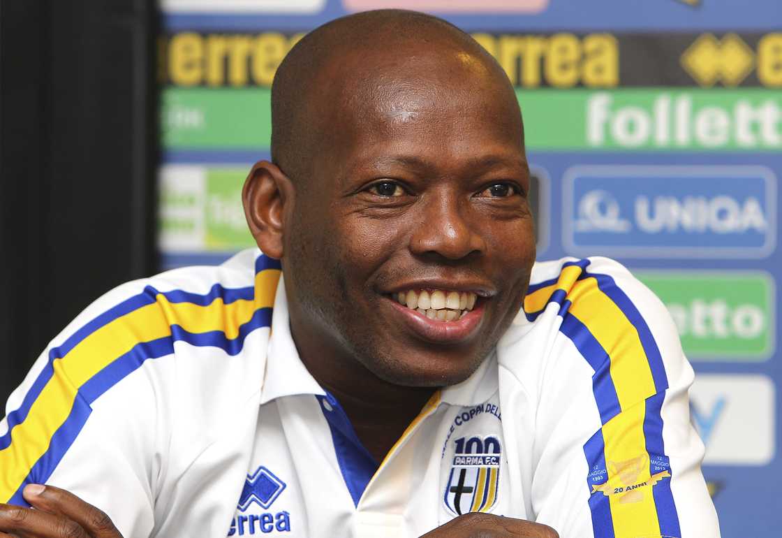 Faustino Asprilla attends the Parma FC press conference Faustino Asprilla attends the Parma FC press conference
