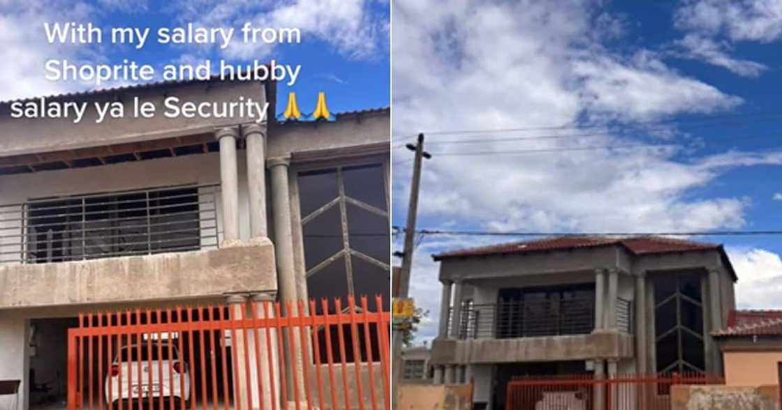 Woman shows off house built with husband