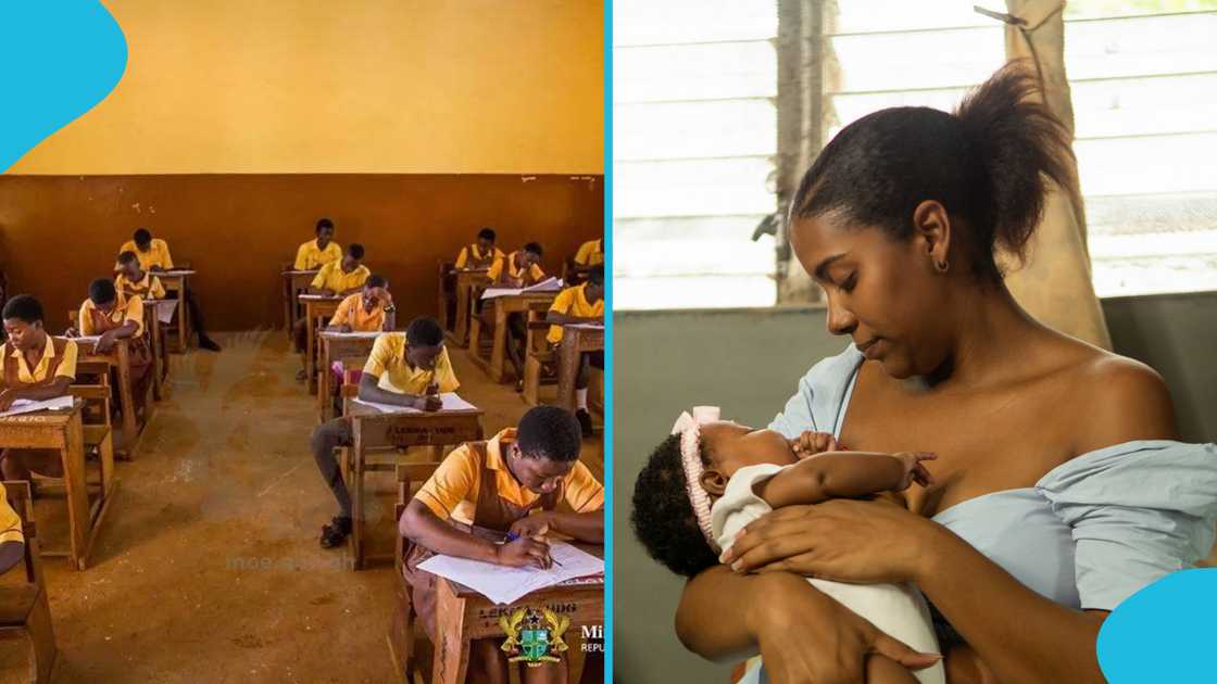 BECE, New mum, Fresh baby, Two days to BECE, Student gives birth, Breastfeeding mum, Hospital, Nurse support.