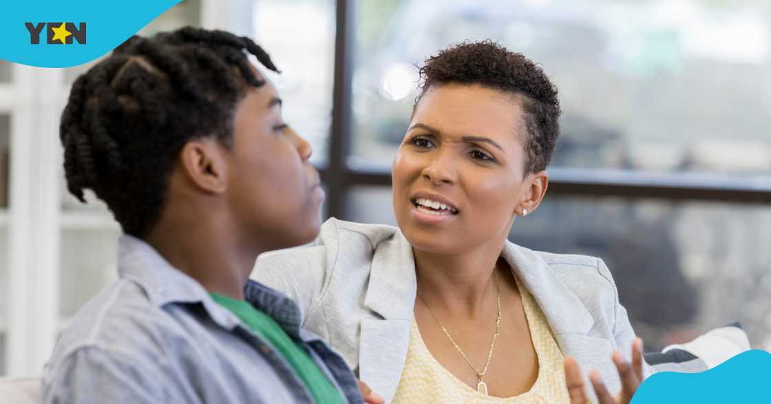 Ghanaian mum and son disagree on tithing. Ghanaian mum and son disagree on tithing.