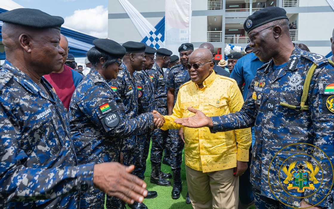 Nana Akufo-Addo at Kwabenya Police Barracks.