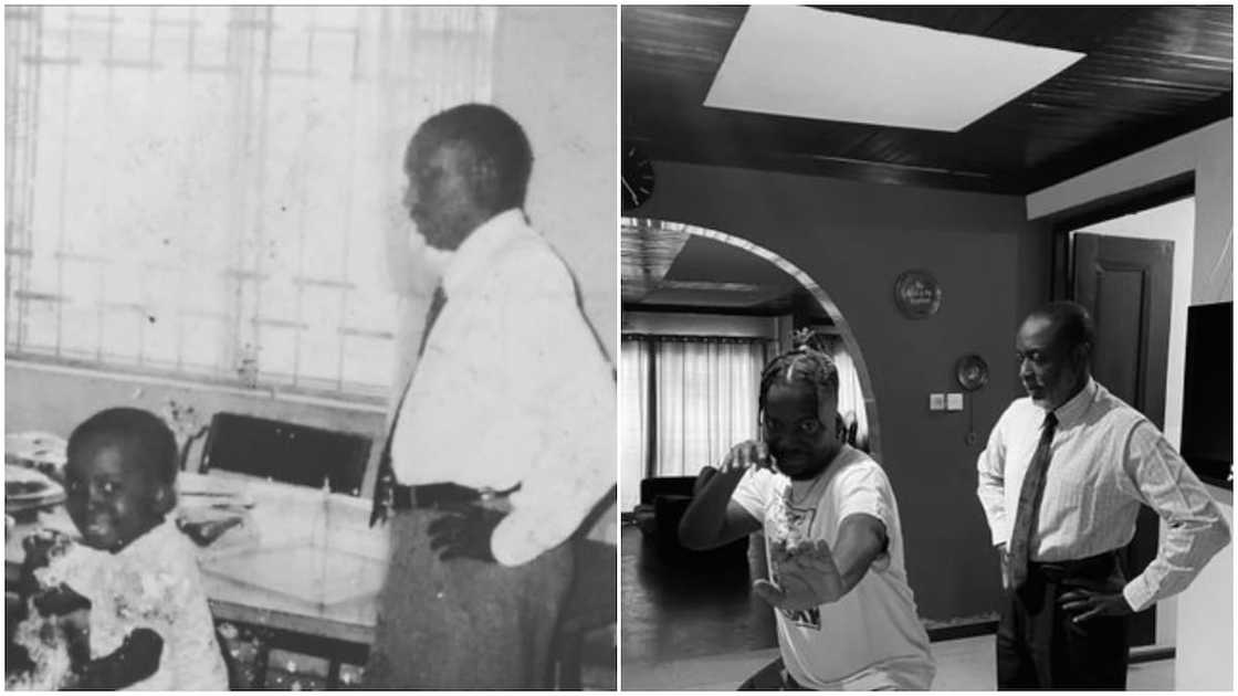 Man recreates childhood photo with dad to mark his birthday, many react Man recreates childhood photo with dad to mark his birthday, many react