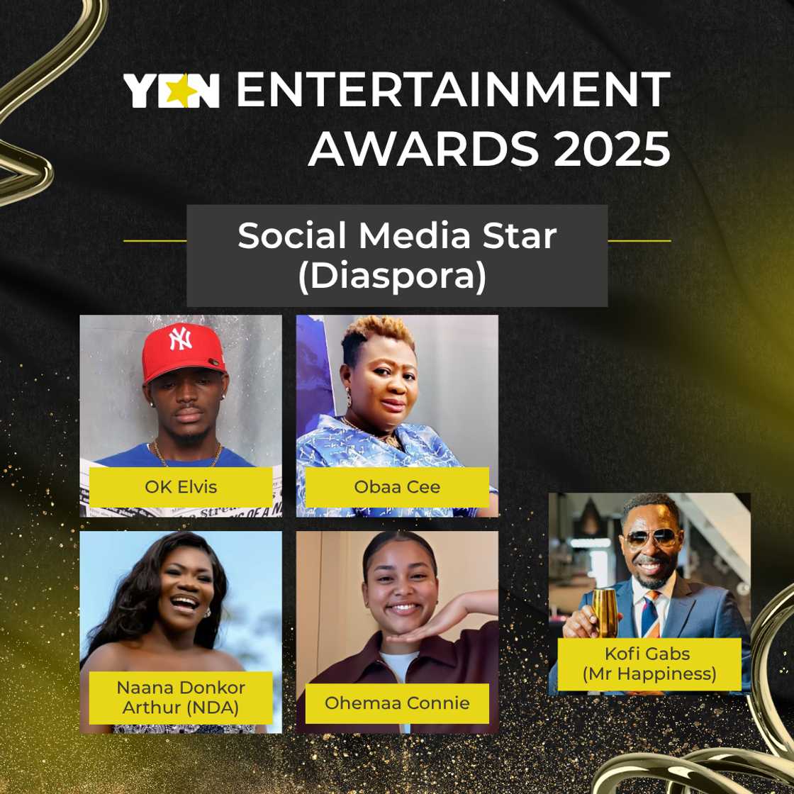 YEN Awards 2025, Social Media Stars In Diaspora, OK Elvis, Obaa Cee, Naana Donkor Arthur (NDA), Ohemaa Connie, Kofi Gabs YEN Awards 2025, Social Media Stars In Diaspora, OK Elvis, Obaa Cee, Naana Donkor Arthur (NDA), Ohemaa Connie, Kofi Gabs