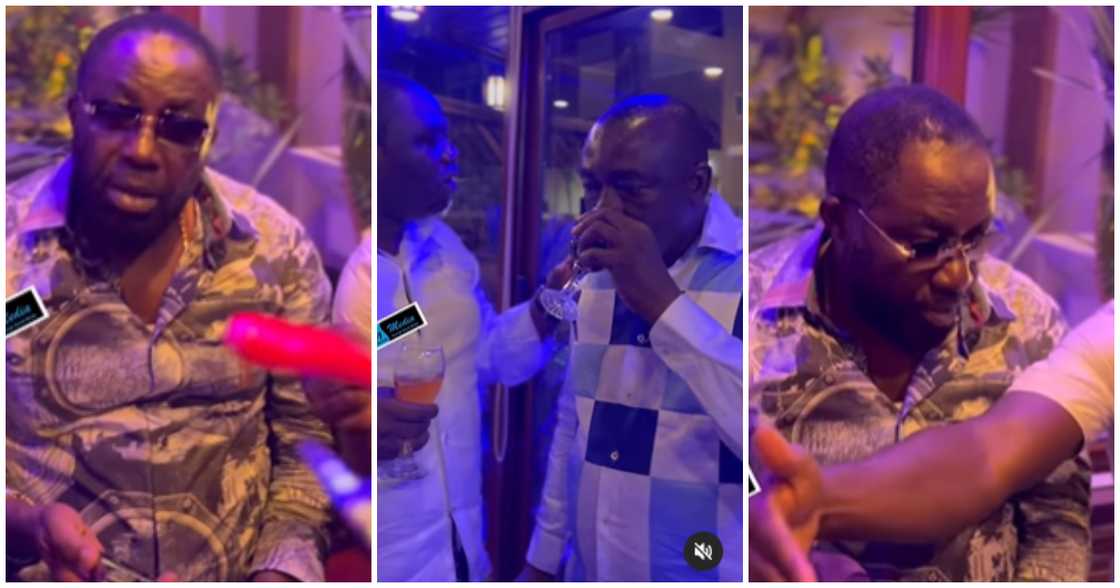 Osei Kwame Despite was spotted at a club's launch with his friends Osei Kwame Despite was spotted at a club's launch with his friends