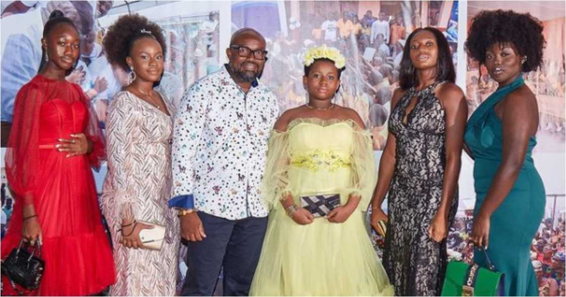 McDan: Ghanaian millionaire shows off his all-grown daughters for the 1st time as he marks 50th b'day