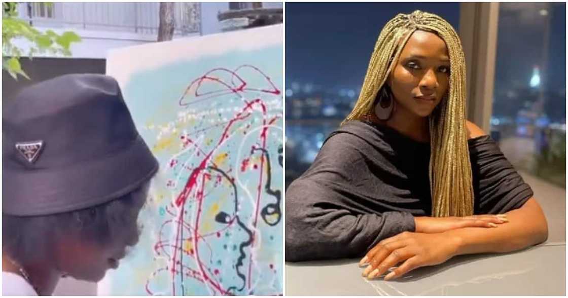 Genevieve reacts to claim of battling mental issues with a video of her beaming with a smile as she paints Genevieve reacts to claim of battling mental issues with a video of her beaming with a smile as she paints