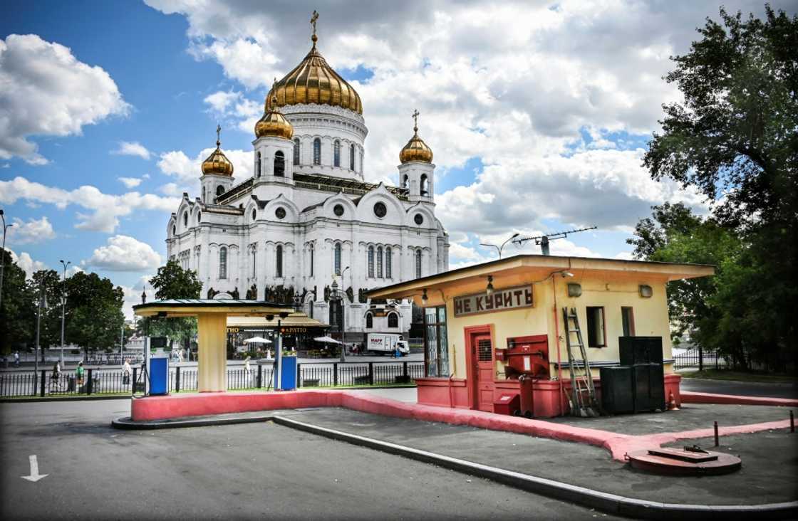 'Don't smoke', says the sign on Moscow's oldest operating petrol station