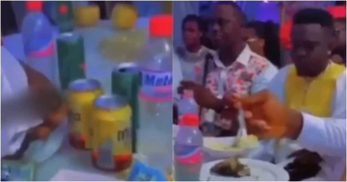 Couple serves 'gari soaking' to guests at their wedding reception Couple serves 'gari soaking' to guests at their wedding reception