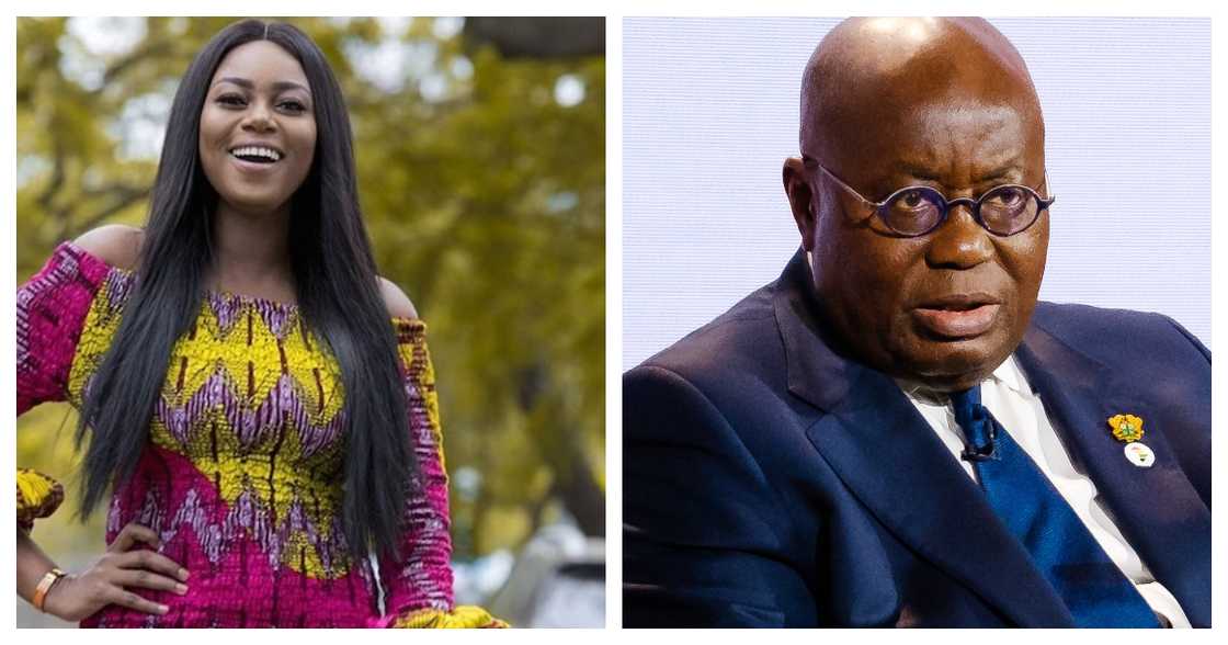 Yvonne Nelson and Prez. Akufo-Addo. Source: user-generated