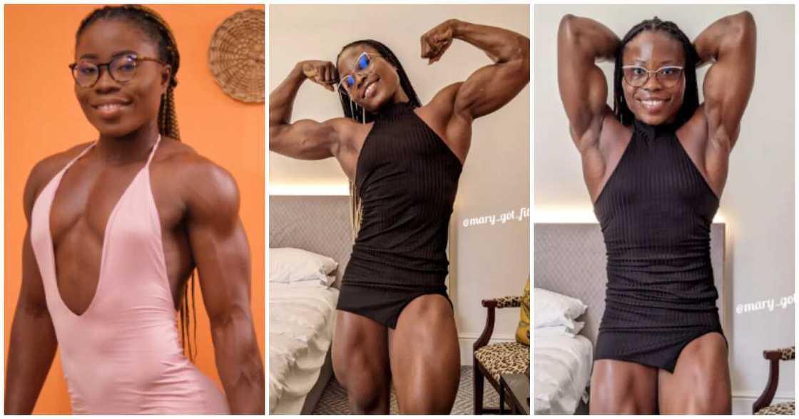 Body builder, Mary got fit poses Body builder, Mary got fit poses