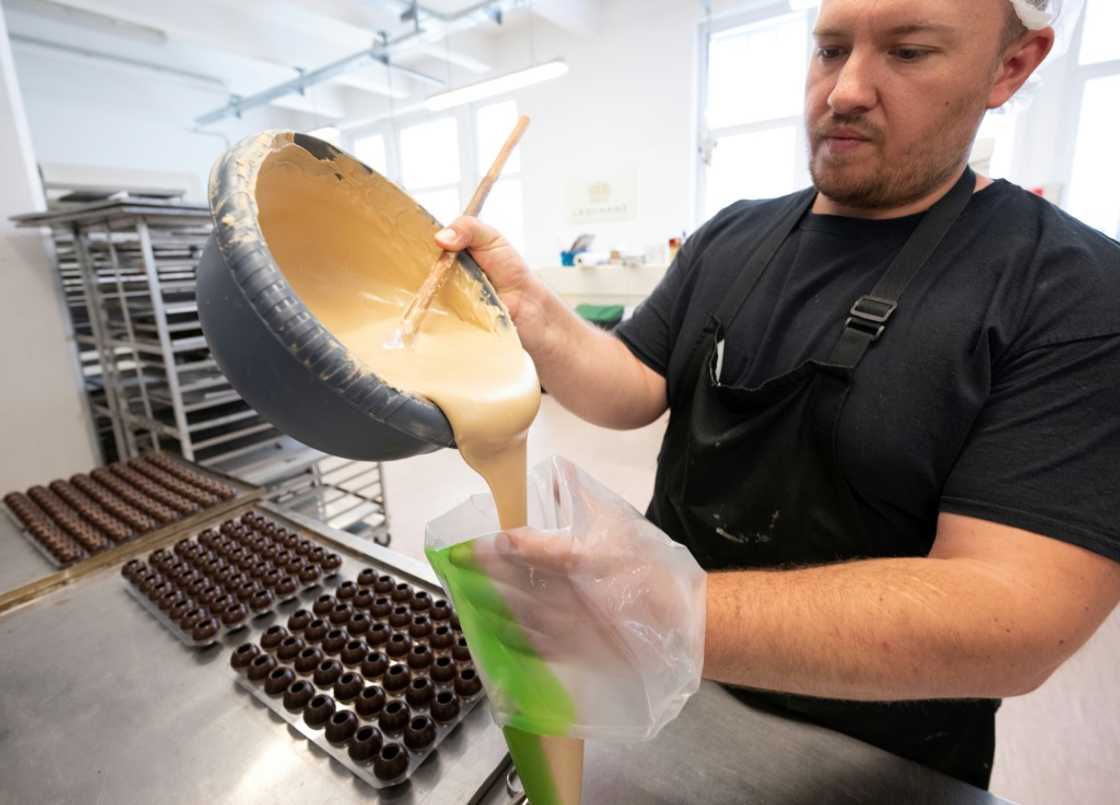 Leschanz is one of the few confectioners who still make Mozartkugel chocolates labouriously by hand