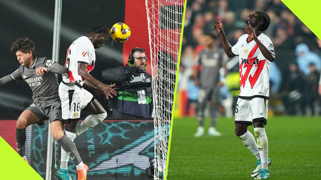 Abdul Mumin scored a powerful header from a corner kick against Real Madrid.